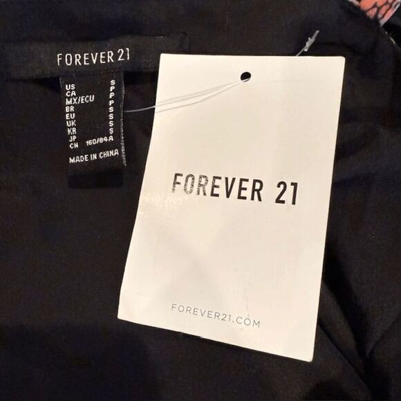 NWT Forever 21 Ruffle Fringe Mini Dress Charcoal Gray Floral Strappy Size Small - Picture 5 of 13